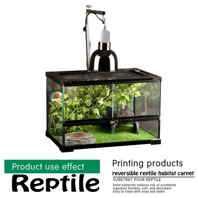 MCLANZOO Reptile Carpet, 30 * 12in Pet Terrarium Liner,Reptiles Cage Mat/Substrate for Snakes, Chameleons, Geckos and Kitchen Use(2sheets) with Tweezers Feeding Tongs - Image 5